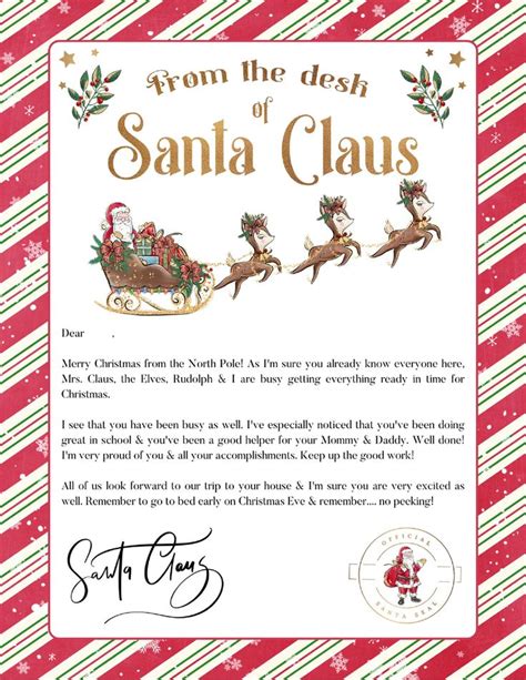 Christmas letter from Santa Claus