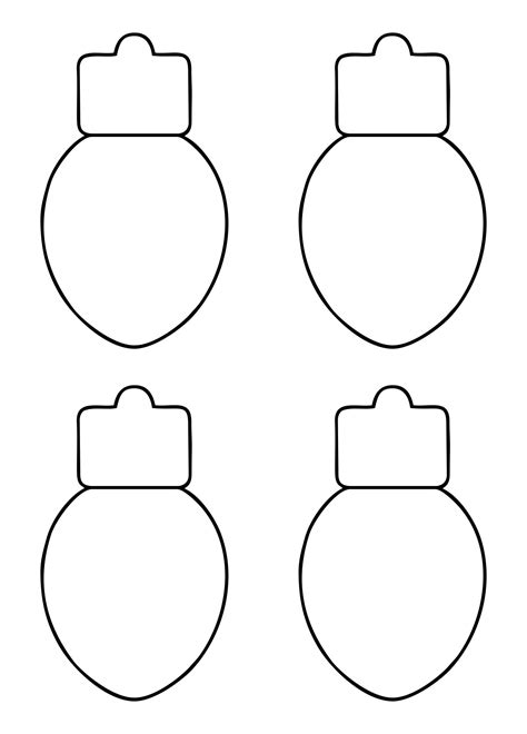 Christmas Light Bulb Printable Templates