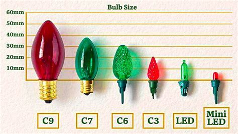 Christmas light bulbs in various colors and shapes