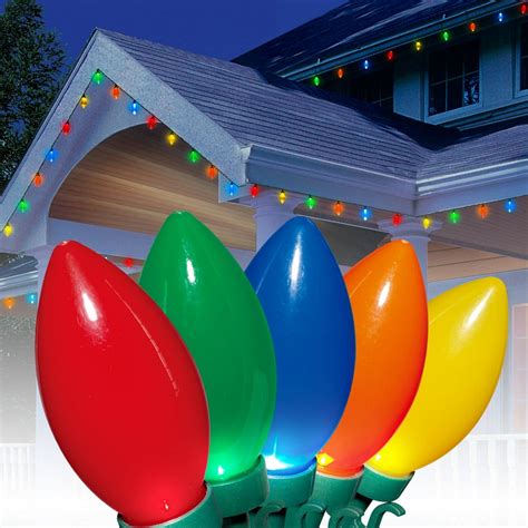 Christmas light bulbs in various colors