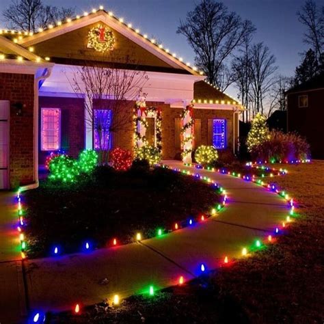 Christmas Lights on Lawn