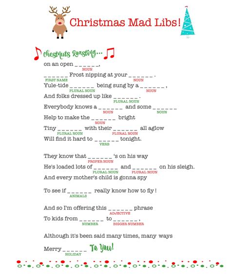 Santa's Sleigh Ride Mad Libs