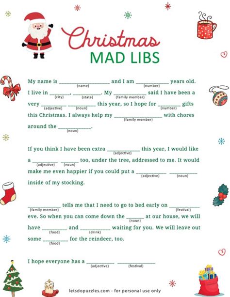 Christmas Mad Libs PDF