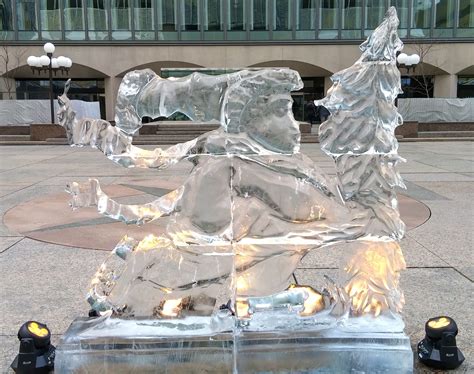 Ice Sculpture at Montreal Christmas Market