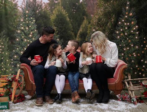 Family in Santa hats