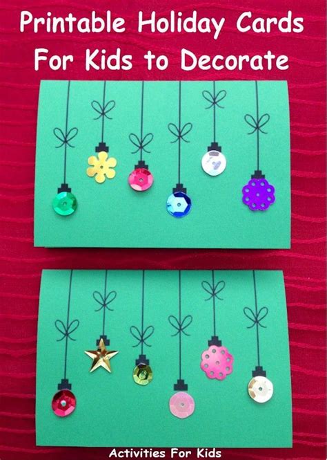 Christmas Ornament Cards for Kids