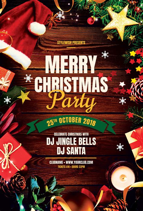 Christmas Party Flyer Template Design