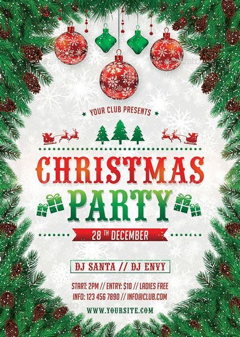 Christmas Party Flyer Template Example Design