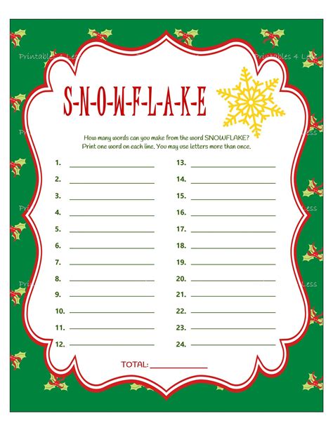 Christmas Party Games Template Ideas