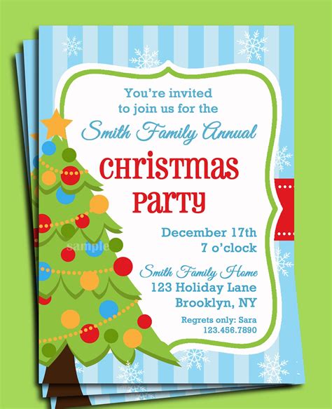 Christmas Party Invitation Designs for Kids