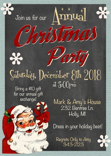 Vintage Christmas Party Invitation