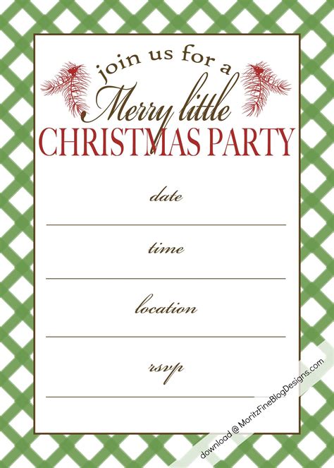 Christmas Party Invitation Template for Family Gatherings