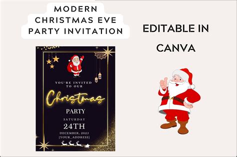 Christmas Party Invitation Template with Ribbons