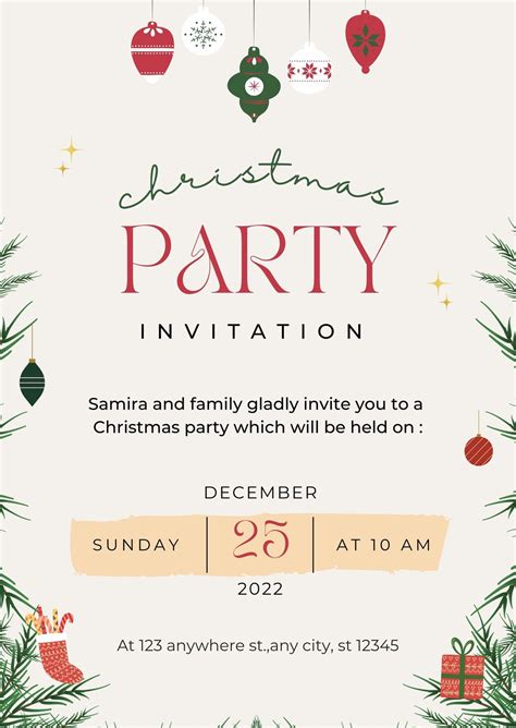 Christmas Party Invitation Templates Canva