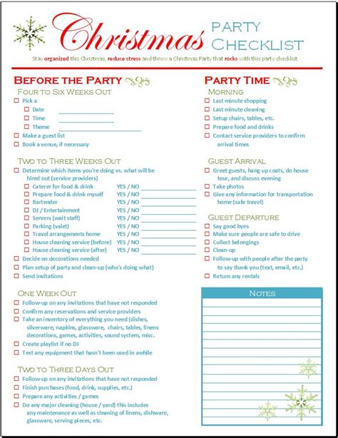 Christmas Party Planning Checklist