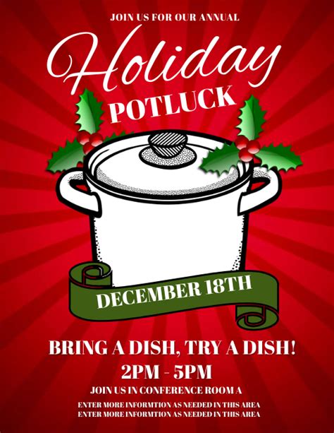 Christmas party potluck template