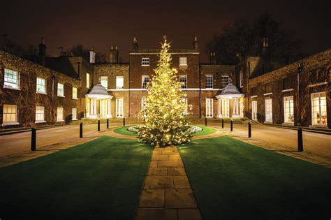 Christmas party venues decorated with lights and garlands