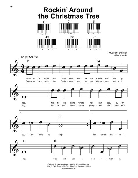 Christmas piano music sheets