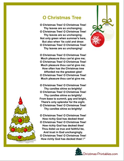 Christmas Printable Lyrics