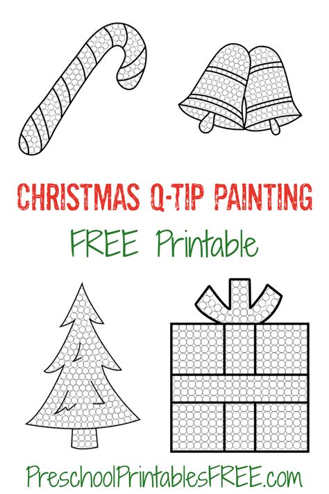 Christmas Q-tip painting printables