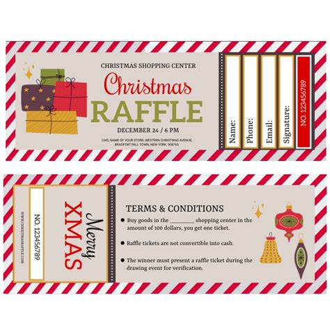 Christmas Raffle Ticket Template