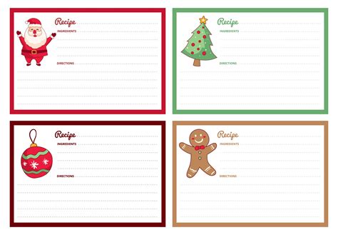 Christmas Recipe Card Template 4