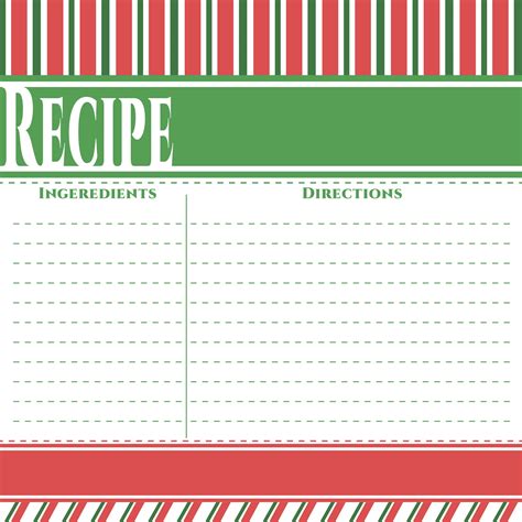 Christmas Recipe Card Template 5