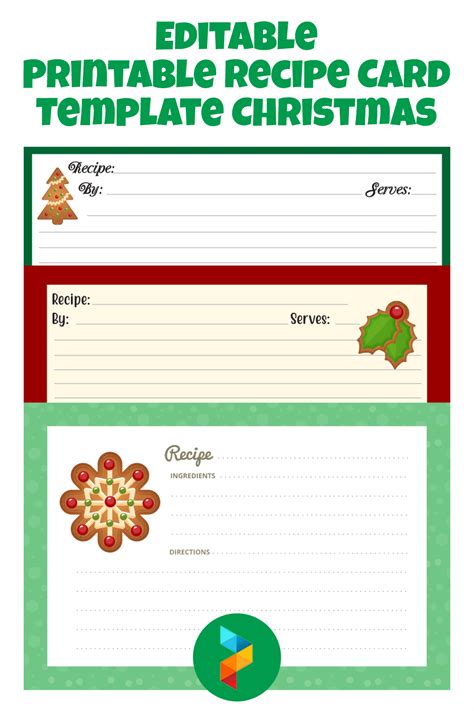 Christmas Recipe Card Template 7