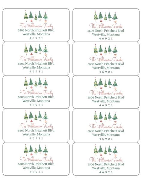 Christmas Return Address Labels