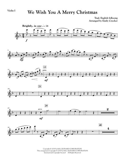 Christmas sheet music for violin