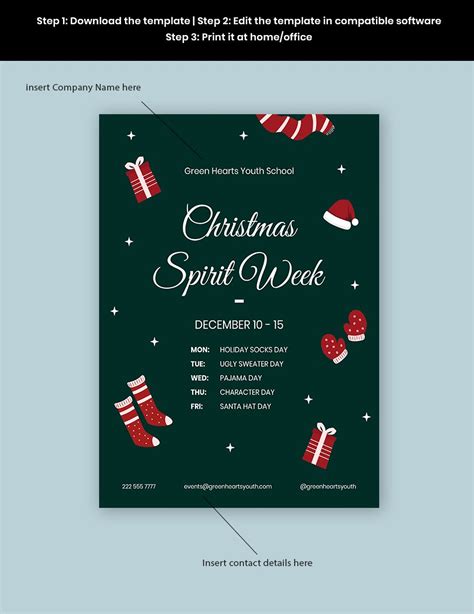 Christmas Spirit Week Flyer Template Ideas Gallery