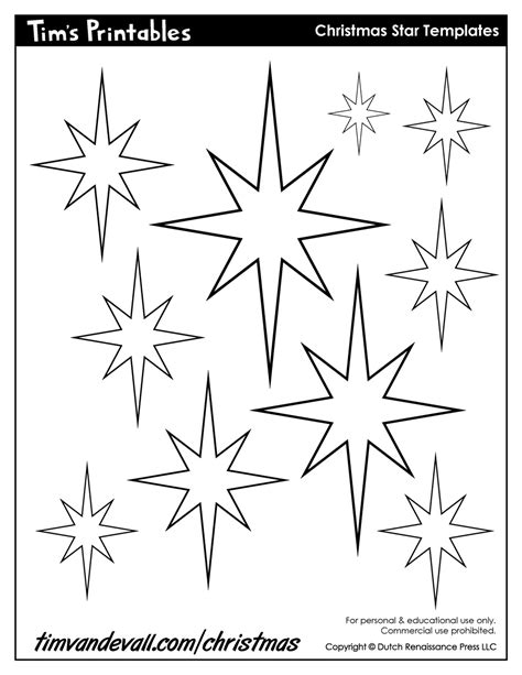 Christmas star printable template