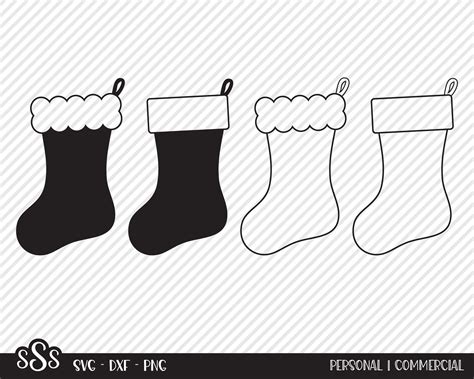 Christmas Stocking Ornament SVG Design