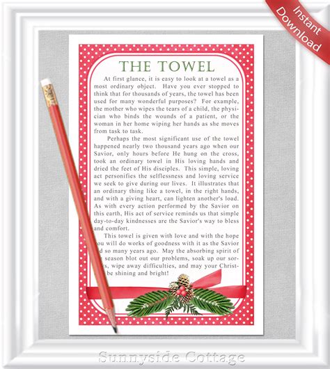 Christmas Towel Poem Printables Benefits