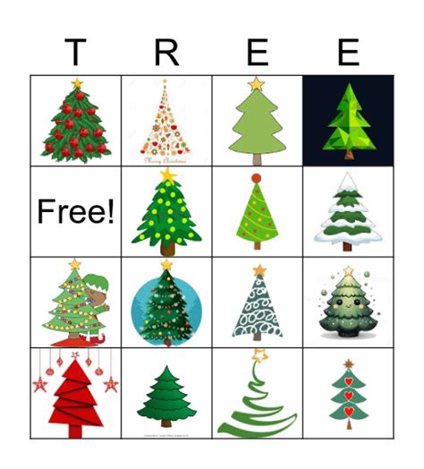 Christmas Tree Bingo Card