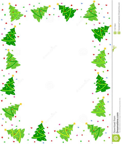 Christmas tree border clipart