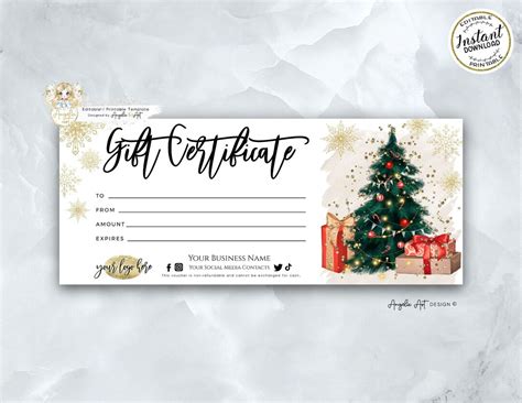 Christmas Tree Gift Certificate Template