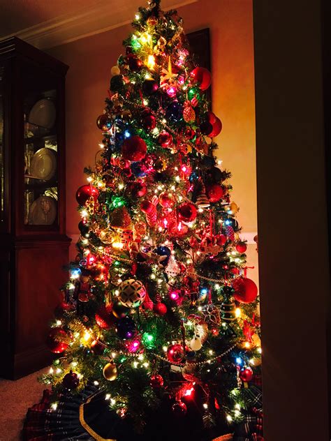 Christmas tree lights wrapped around a flag pole