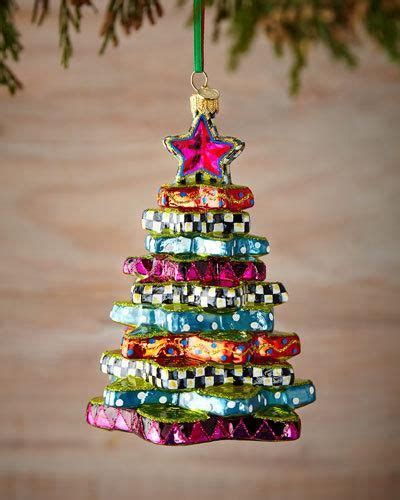 Christmas tree ornaments hanging on a tree