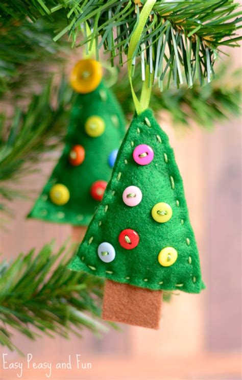 Felt ornaments on a Christmas tree