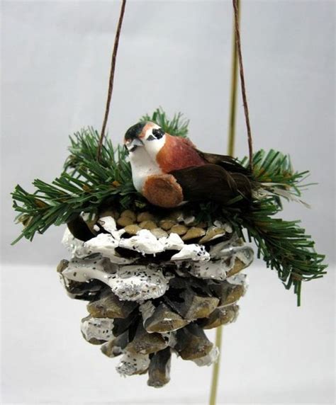 Giant pinecone ornaments on a Christmas tree