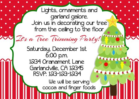 Christmas Tree Party Invitations