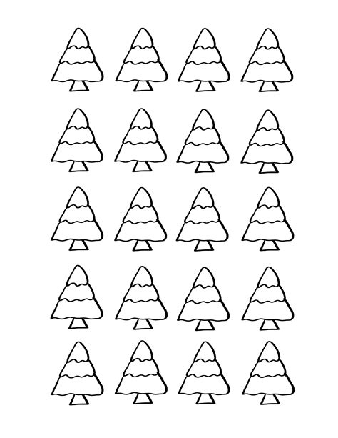 Christmas Tree Royal Icing Transfer Template