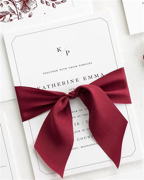 Christmas Wedding Invitations with Ribbons