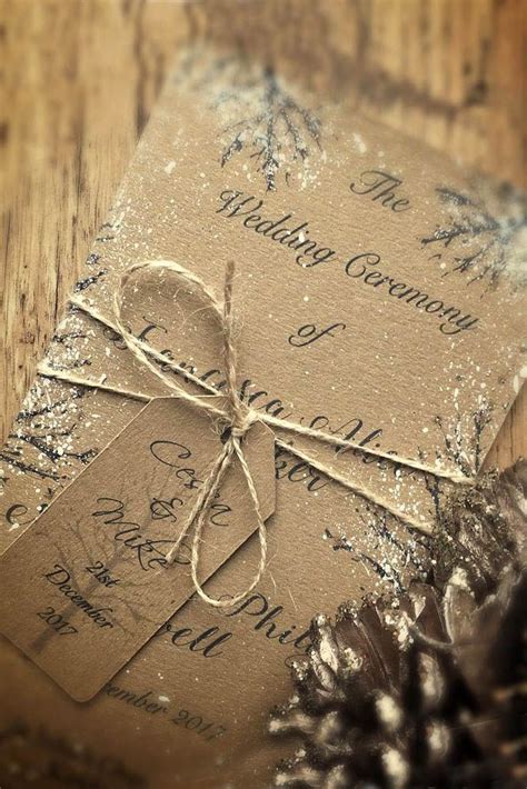 Christmas Wedding Invitations with Winter Landscapes