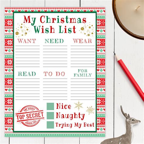 Christmas Wish List Template 2