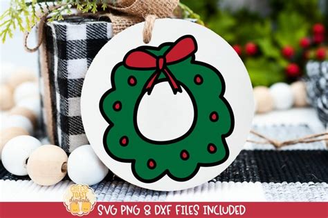 Christmas Wreath Ornament SVG Design