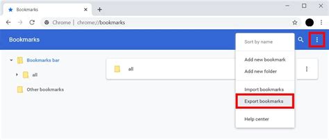 Chrome Bookmark Manager Export