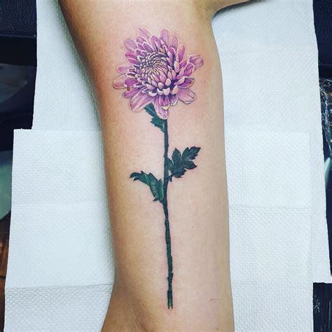 Chrysanthemum flower tattoo art