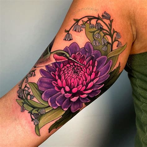 Chrysanthemum flower tattoo ideas